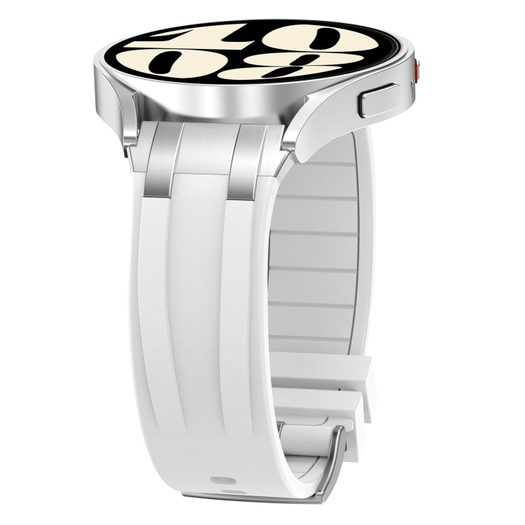 For Amazfit Pop Pro 20mm Quick Release Silver Buckle Royal Silicone Watch Band(White) - free shipping - PMC TechLife - Order now!