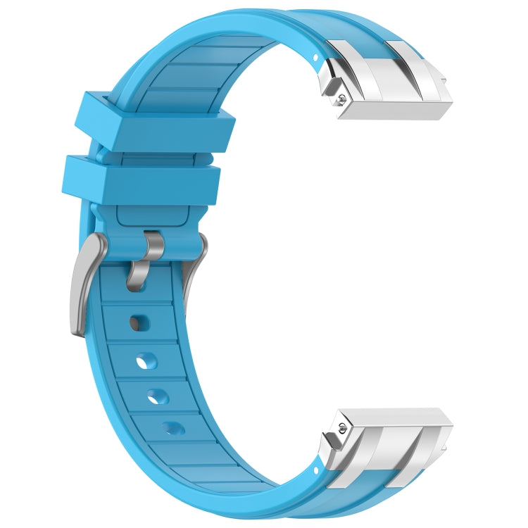 For Amazfit Pop 20mm Quick Release Silver Buckle Royal Silicone Watch Band(Sky Blue) - free shipping - PMC TechLife - Order now!