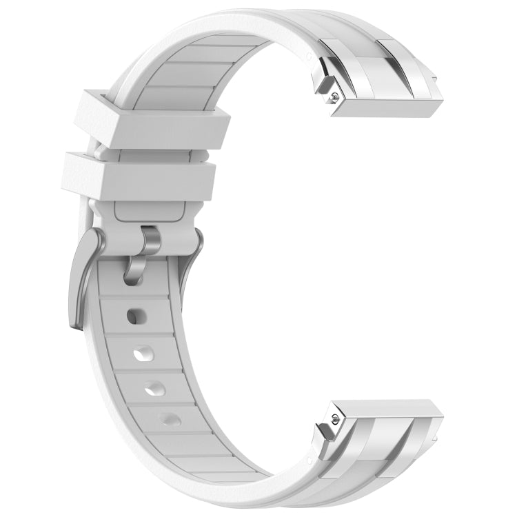 For Amazfit GTS 2 20mm Quick Release Silver Buckle Royal Silicone Watch Band(White) - free shipping - PMC TechLife - Order now!
