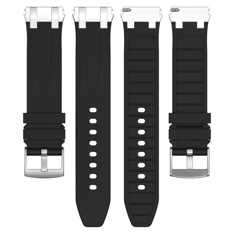 For Honor Watch 4 Pro 22mm Quick Release Silver Buckle Royal Silicone Watch Band(Black) - free shipping - PMC TechLife - Order now!