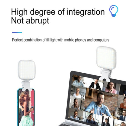 V15 Mini Clip-On Portable LED Fill Light Phone Laptop Video Conference Live Streaming Fill Lamp(White) - Selfie Light by PMC Jewellery | Online Shopping South Africa | PMC Jewellery | Buy Now Pay Later Mobicred