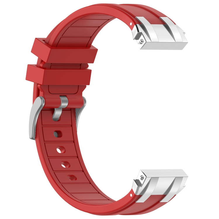 For Garmin Forerunner 265 22mm Quick Release Silver Buckle Royal Silicone Watch Band(Red) - free shipping - PMC TechLife - Order now!