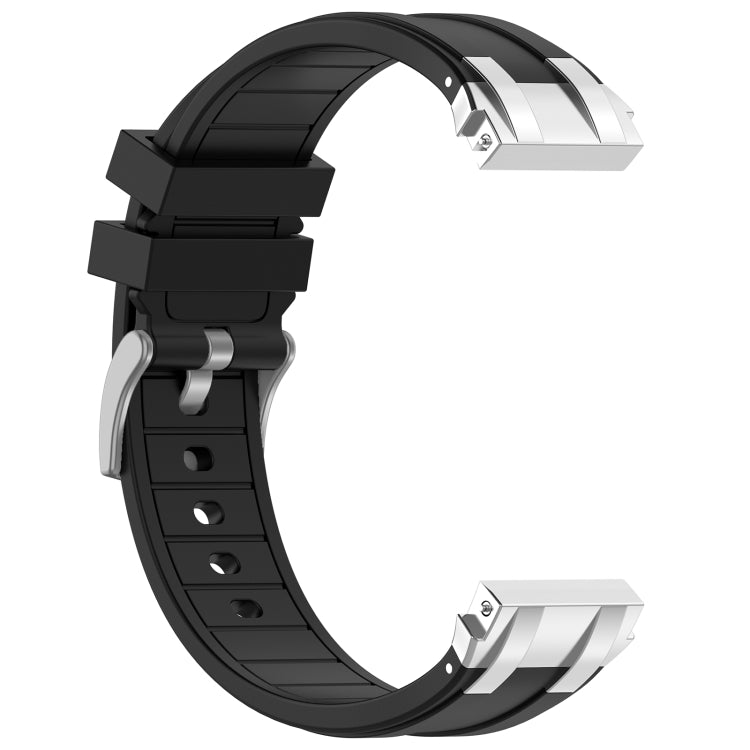 For Garmin Forerunner 255 22mm Quick Release Silver Buckle Royal Silicone Watch Band(Black) - free shipping - PMC TechLife - Order now!