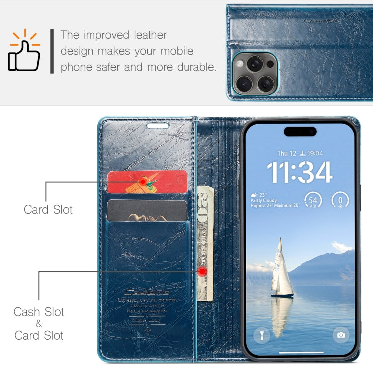 For iPhone 16 Pro CaseMe 003 Crazy Horse Texture Flip Leather Phone Case(Blue) - iPhone 16 Pro Cases by CaseMe | Online Shopping South Africa | PMC Jewellery | Buy Now Pay Later Mobicred