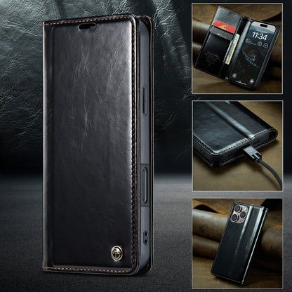 For iPhone 16 Pro CaseMe 003 Crazy Horse Texture Flip Leather Phone Case(Black) - iPhone 16 Pro Cases by CaseMe | Online Shopping South Africa | PMC Jewellery | Buy Now Pay Later Mobicred