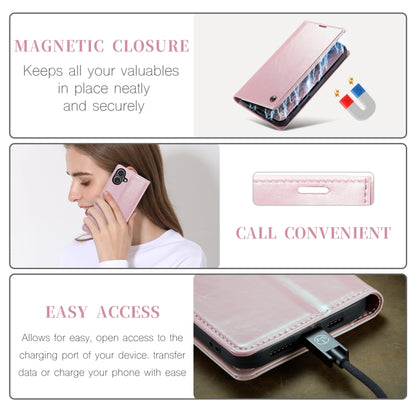 For iPhone 16 CaseMe 003 Crazy Horse Texture Flip Leather Phone Case(Pink) - iPhone 16 Cases by CaseMe | Online Shopping South Africa | PMC Jewellery | Buy Now Pay Later Mobicred