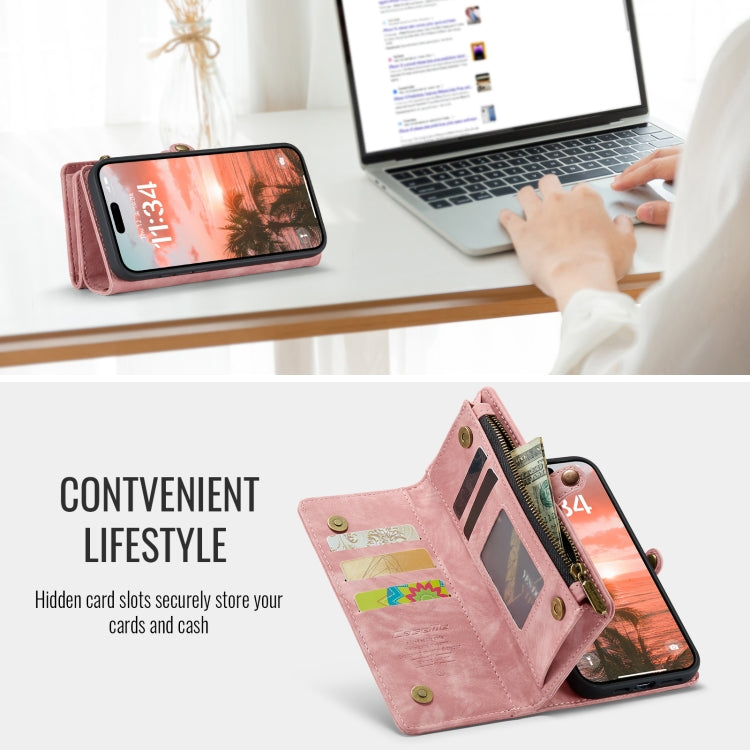 For iPhone 16 CaseMe 008 Detachable Multifunctional Leather Phone Case(Pink) - iPhone 16 Cases by CaseMe | Online Shopping South Africa | PMC Jewellery | Buy Now Pay Later Mobicred