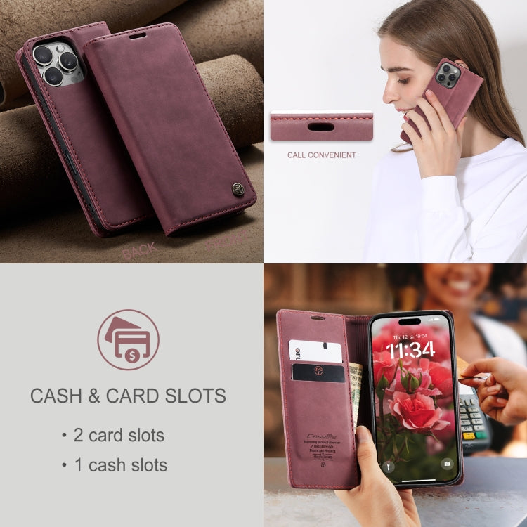 For iPhone 16 Pro CaseMe 013 Multifunctional Horizontal Flip Leather Phone Case(Red) - iPhone 16 Pro Cases by CaseMe | Online Shopping South Africa | PMC Jewellery | Buy Now Pay Later Mobicred