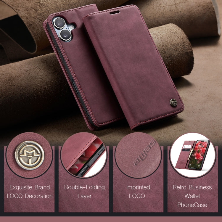 For iPhone 16 Plus CaseMe 013 Multifunctional Horizontal Flip Leather Phone Case(Red) - iPhone 16 Plus Cases by CaseMe | Online Shopping South Africa | PMC Jewellery | Buy Now Pay Later Mobicred