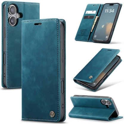 For iPhone 16 Plus CaseMe 013 Multifunctional Horizontal Flip Leather Phone Case(Blue) - iPhone 16 Plus Cases by CaseMe | Online Shopping South Africa | PMC Jewellery | Buy Now Pay Later Mobicred