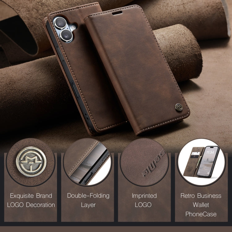 For iPhone 16 CaseMe 013 Multifunctional Horizontal Flip Leather Phone Case(Coffee) - iPhone 16 Cases by CaseMe | Online Shopping South Africa | PMC Jewellery | Buy Now Pay Later Mobicred