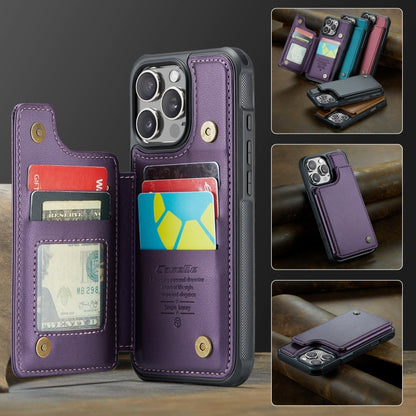 For iPhone 16 Pro Max CaseMe C22 Card Slots Holder RFID Anti-theft Phone Case(Purple) - iPhone 16 Pro Max Cases by CaseMe | Online Shopping South Africa | PMC Jewellery | Buy Now Pay Later Mobicred