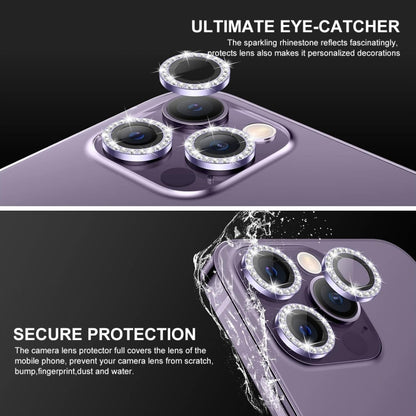 For iPhone 16 / 16 Plus ENKAY AR Anti-reflection Individual Diamond Ring Camera Lens Glass Full Film(Light Purple) - iPhone 16 Plus Tempered Glass by ENKAY | Online Shopping South Africa | PMC Jewellery | Buy Now Pay Later Mobicred