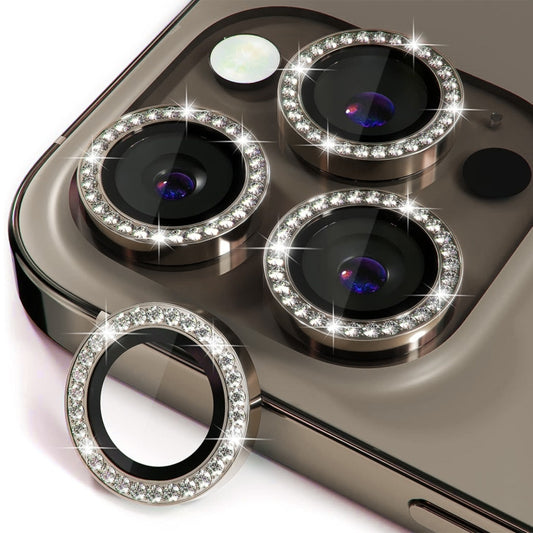 For iPhone 16 Pro / 16 Pro Max ENKAY AR Anti-reflection Individual Diamond Ring Camera Lens Glass Full Film(Titanium Gold) - iPhone 16 Pro Max Tempered Glass by ENKAY | Online Shopping South Africa | PMC Jewellery | Buy Now Pay Later Mobicred