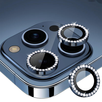 For iPhone 16 Pro / 16 Pro Max ENKAY AR Anti-reflection Individual Diamond Ring Camera Lens Glass Full Film(Dark Blue) - iPhone 16 Pro Max Tempered Glass by ENKAY | Online Shopping South Africa | PMC Jewellery | Buy Now Pay Later Mobicred