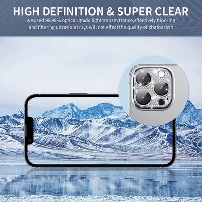 For iPhone 16 / 16 Plus ENKAY Hat-Prince Blink Diamond Camera Lens Aluminium Alloy Tempered Glass Film(Light Purple) - iPhone 16 Tempered Glass by ENKAY | Online Shopping South Africa | PMC Jewellery | Buy Now Pay Later Mobicred