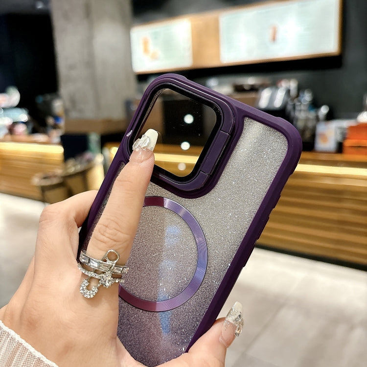 For iPhone 16 Pro CD-grain Gradient Glitter Magsafe Acrylic Hybrid TPU Phone Case(Purple) - iPhone 16 Pro Cases by PMC Jewellery | Online Shopping South Africa | PMC Jewellery | Buy Now Pay Later Mobicred