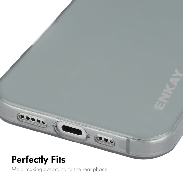 For iPhone 16 Plus ENKAY Hat-Prince Translucent Matte TPU Soft Phone Case(Grey) - iPhone 16 Plus Cases by ENKAY | Online Shopping South Africa | PMC Jewellery | Buy Now Pay Later Mobicred