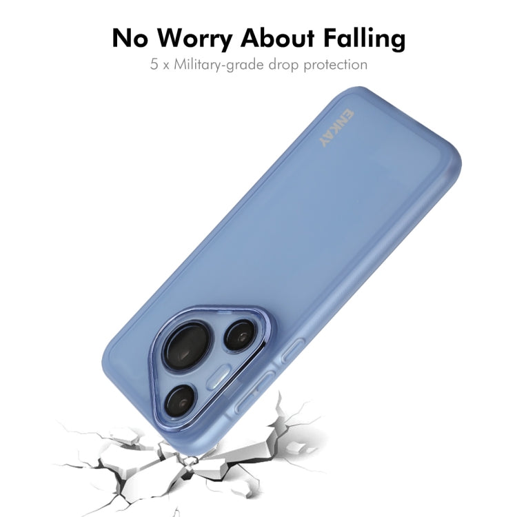 For Huawei Pura 70 ENKAY Hat-Prince Translucent Matte TPU Phone Case with Lens Film(Blue) - Huawei Cases by ENKAY | Online Shopping South Africa | PMC Jewellery | Buy Now Pay Later Mobicred