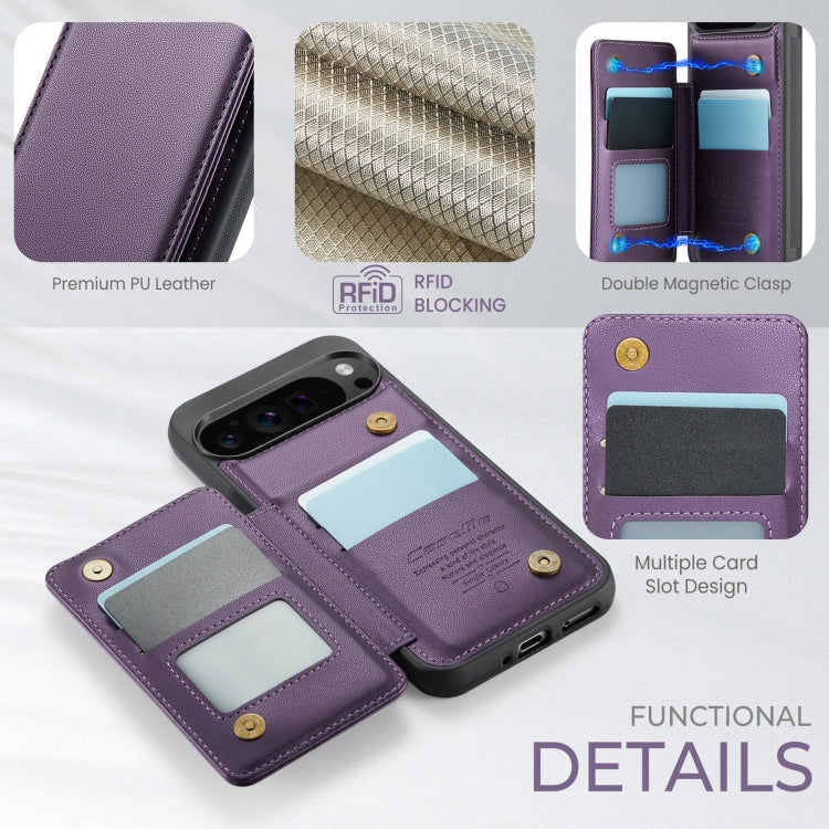 For Google Pixel 9 Pro XL CaseMe C22 Card Slots Holder RFID Anti-theft Phone Case(Purple) - Google Cases by CaseMe | Online Shopping South Africa | PMC Jewellery | Buy Now Pay Later Mobicred