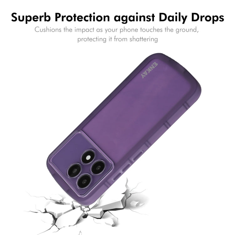 For Redmi K70 Ultra ENKAY Hat-Prince Translucent Matte TPU Phone Case + 9H Big Arc Edge Glass Film(Purple) - Xiaomi Cases by ENKAY | Online Shopping South Africa | PMC Jewellery | Buy Now Pay Later Mobicred