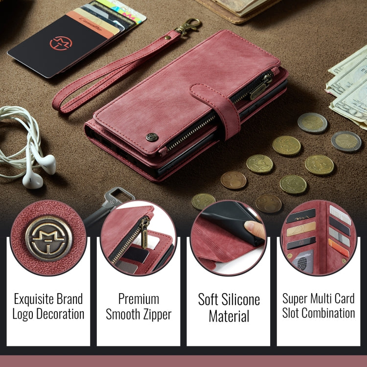 For Google Pixel 9 Pro XL CaseMe C30 Card Slots Zipper Wallet Leather Phone Case(Wine) - Google Cases by CaseMe | Online Shopping South Africa | PMC Jewellery | Buy Now Pay Later Mobicred