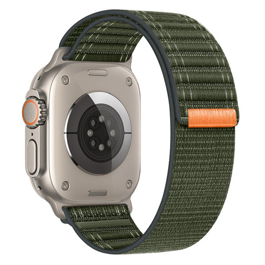 For Apple Watch Ultra 2 49mm Sea Wave Nylon Hook and Loop Fastener Watch Band(Army Green) - Watch Bands by PMC Jewellery | Online Shopping South Africa | PMC Jewellery | Buy Now Pay Later Mobicred