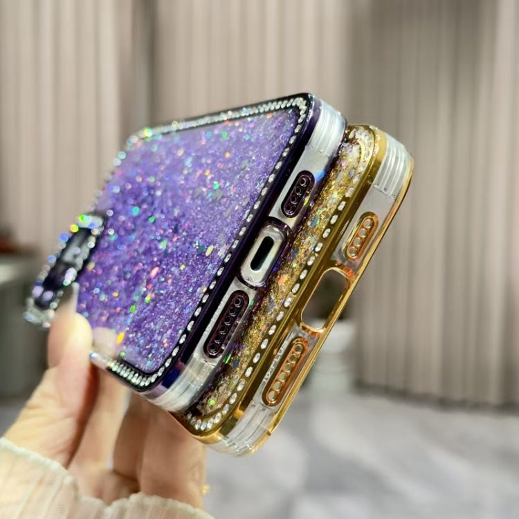 For iPhone 16 Diamond Glitter Sequins TPU Phone Case(Purple) - iPhone 16 Cases by PMC Jewellery | Online Shopping South Africa | PMC Jewellery | Buy Now Pay Later Mobicred