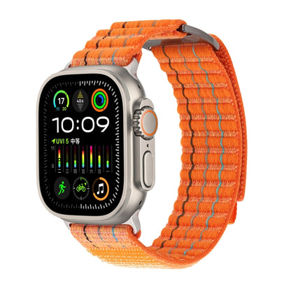 For Apple Watch Ultra 2 49mm Two Sections Nylon Hook and Loop Fastener Watch Band(Vibrant Orange) - Watch Bands by PMC Jewellery | Online Shopping South Africa | PMC Jewellery | Buy Now Pay Later Mobicred