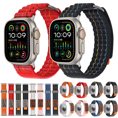 For Apple Watch Ultra 49mm Two Sections Nylon Hook and Loop Fastener Watch Band(Storm Black) - Watch Bands by PMC Jewellery | Online Shopping South Africa | PMC Jewellery | Buy Now Pay Later Mobicred