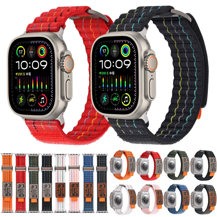 For Apple Watch Ultra 2 49mm Two Sections Nylon Hook and Loop Fastener Watch Band(Cherry Red) - Watch Bands by PMC Jewellery | Online Shopping South Africa | PMC Jewellery | Buy Now Pay Later Mobicred