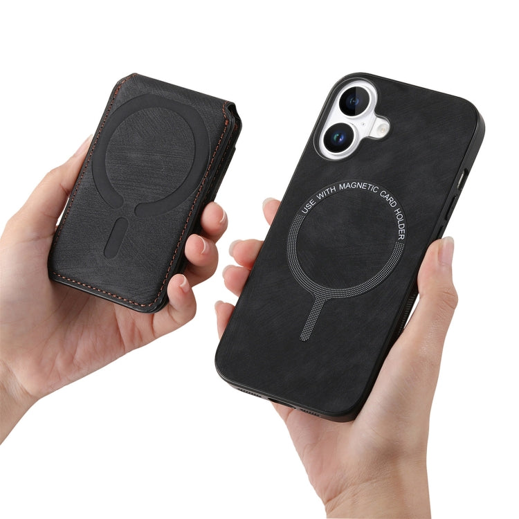 For iPhone 16 Retro Splitable Magnetic Stand Card Bag Leather Phone Case(Black) - iPhone 16 Cases by PMC Jewellery | Online Shopping South Africa | PMC Jewellery | Buy Now Pay Later Mobicred