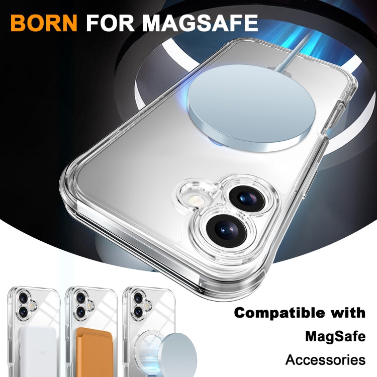 For iPhone 16 Skin Feel MagSafe Holder 360 Full Body Phone Case(Transparent) - iPhone 16 Cases by PMC Jewellery | Online Shopping South Africa | PMC Jewellery | Buy Now Pay Later Mobicred