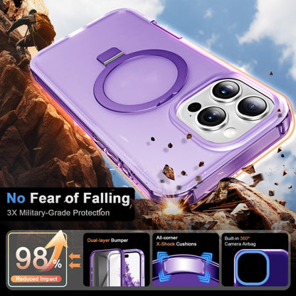 For iPhone 16 Pro Max Frosted Skin Feel MagSafe Holder 360 Full Body Phone Case(Purple) - iPhone 16 Pro Max Cases by PMC Jewellery | Online Shopping South Africa | PMC Jewellery | Buy Now Pay Later Mobicred