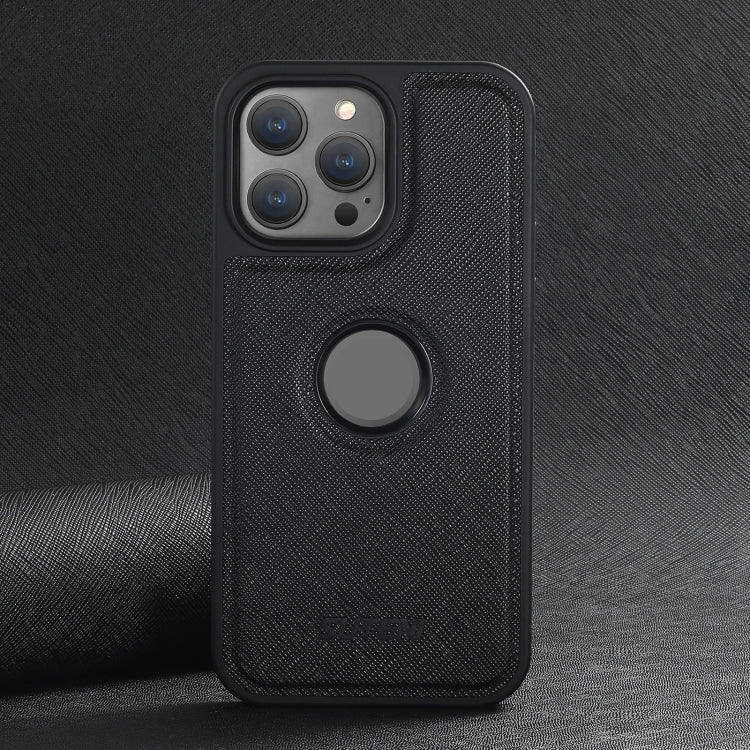 For iPhone 16 Pro Max Suteni G1 Cross Texture MagSafe Phone Case(Black) - free shipping - PMC Jewellery - Order now!