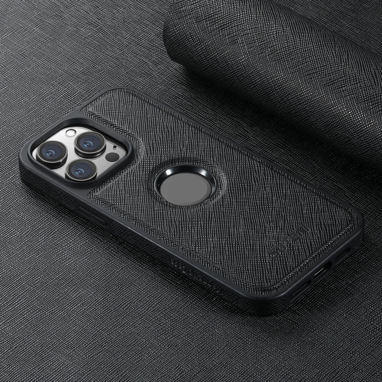 For iPhone 16 Pro Max Suteni G1 Cross Texture MagSafe Phone Case(Black) - free shipping - PMC Jewellery - Order now!