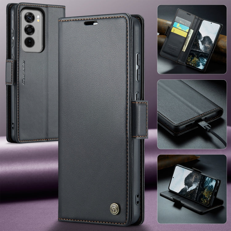 For OPPO Reno12 5G Global CaseMe 023 Butterfly Buckle Litchi Texture RFID Anti-theft Leather Phone Case(Black) - Reno12 Cases by CaseMe | Online Shopping South Africa | PMC Jewellery | Buy Now Pay Later Mobicred