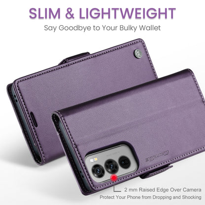 For OPPO Reno12 5G Global CaseMe 023 Butterfly Buckle Litchi Texture RFID Anti-theft Leather Phone Case(Purple) - Reno12 Cases by CaseMe | Online Shopping South Africa | PMC Jewellery | Buy Now Pay Later Mobicred