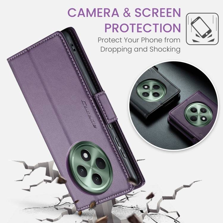 For OPPO Reno12 F /12 FS 5G CaseMe 023 Butterfly Buckle Litchi Texture RFID Anti-theft Leather Phone Case(Purple) - Reno12 F Cases by CaseMe | Online Shopping South Africa | PMC Jewellery | Buy Now Pay Later Mobicred