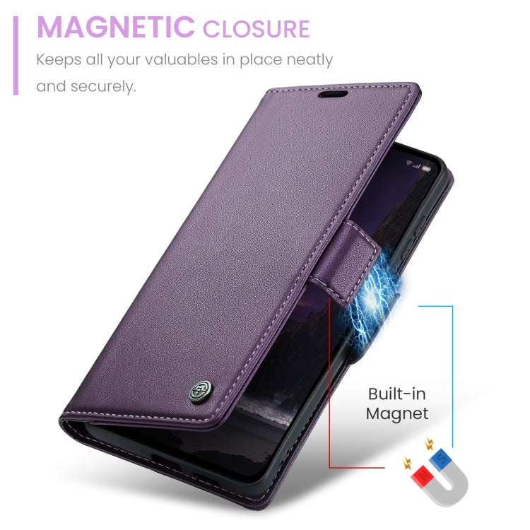 For OPPO Reno12 F /12 FS 5G CaseMe 023 Butterfly Buckle Litchi Texture RFID Anti-theft Leather Phone Case(Purple) - Reno12 F Cases by CaseMe | Online Shopping South Africa | PMC Jewellery | Buy Now Pay Later Mobicred