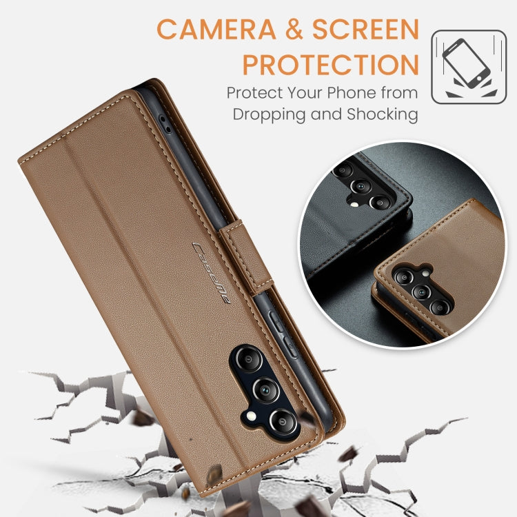 For Samsung Galaxy A16 5G CaseMe 023 Butterfly Buckle Litchi Texture RFID Anti-theft Leather Phone Case(Brown) - Galaxy Phone Cases by CaseMe | Online Shopping South Africa | PMC Jewellery | Buy Now Pay Later Mobicred