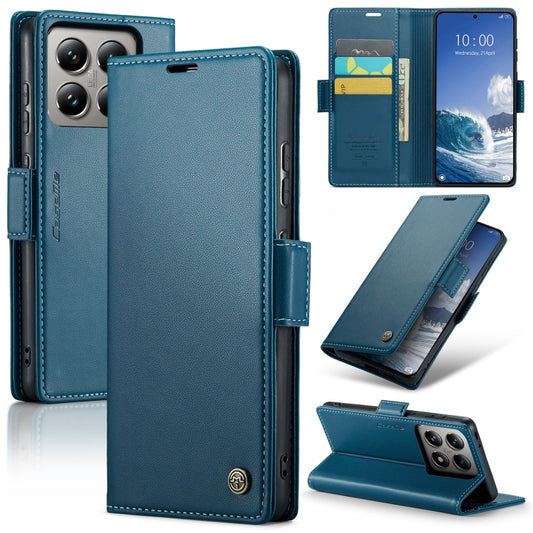 For Xiaomi 14T CaseMe 023 Butterfly Buckle Litchi Texture RFID Anti-theft Leather Phone Case(Blue) - 14T Cases by CaseMe | Online Shopping South Africa | PMC Jewellery | Buy Now Pay Later Mobicred