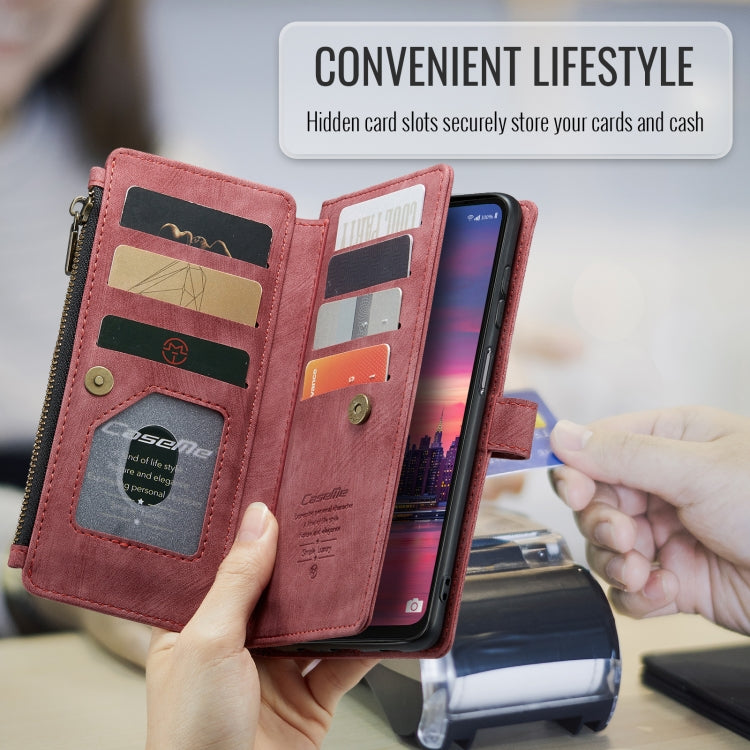 For Samsung Galaxy A16 5G CaseMe C30 Card Slots Zipper Wallet Leather Phone Case(Red) - Galaxy Phone Cases by CaseMe | Online Shopping South Africa | PMC Jewellery | Buy Now Pay Later Mobicred