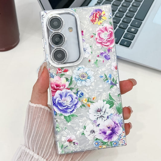 For Samsung Galaxy S25+ 5G Electroplating Flowers Plants Texture TPU Phone Case(Peony FL14) - Galaxy S25+ 5G Cases by PMC Jewellery | Online Shopping South Africa | PMC Jewellery | Buy Now Pay Later Mobicred