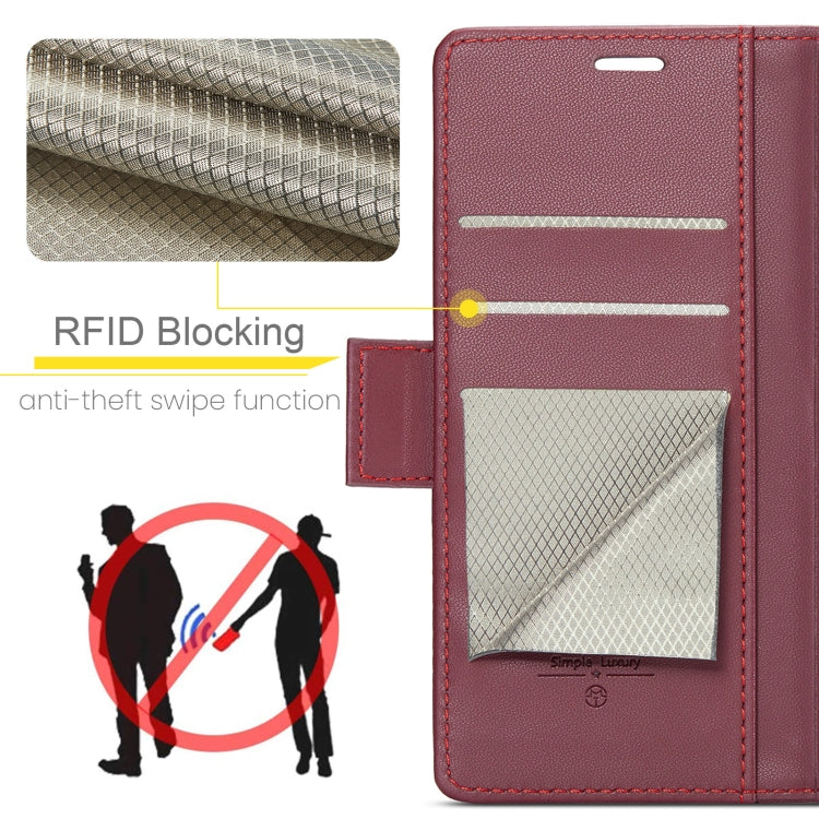 For Redmi Note 14 Pro 5G CaseMe 023 Butterfly Buckle Litchi Texture RFID Anti-theft Leather Phone Case(Red) - Note 14 Pro Cases by CaseMe | Online Shopping South Africa | PMC Jewellery | Buy Now Pay Later Mobicred