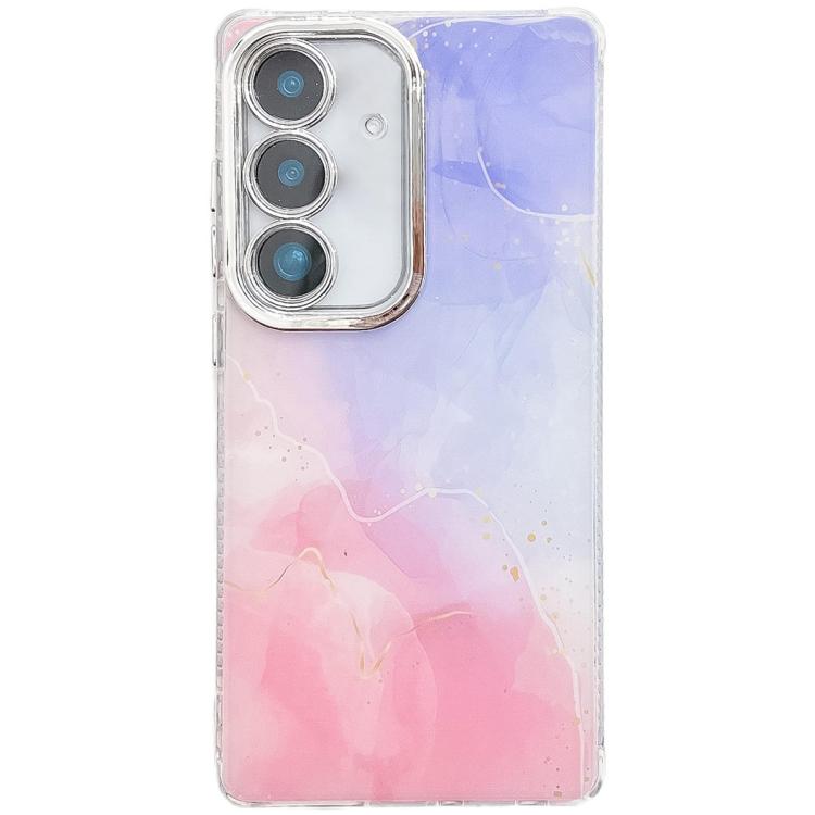 For Samsung Galaxy S25 5G Electroplated Marble Texture Phone Case(Purple Pink M14) - Galaxy S25 5G Cases by PMC Jewellery | Online Shopping South Africa | PMC Jewellery | Buy Now Pay Later Mobicred