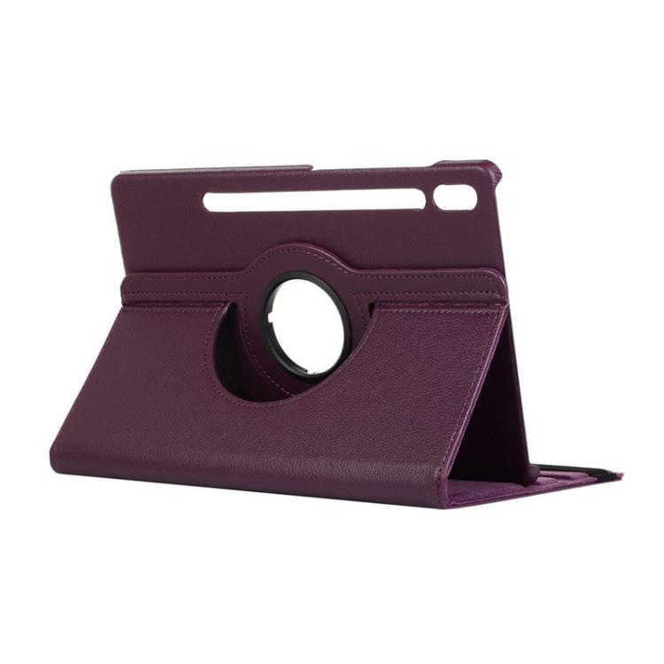 For Samsung Galaxy Tab S10 Ultra / S9 Ultra ENKAY 360 Degree Rotation Litchi Leather Smart Tablet Case(Dark Purple) - free shipping - PMc TechLife - Order now!