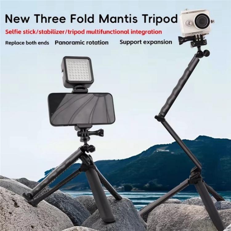 C062 Tri-folding Tripod Sports Camera Mobile Phone Selfie Stand Desktop Fixed Bracket - free shipping - PMC TechLife - Order now!