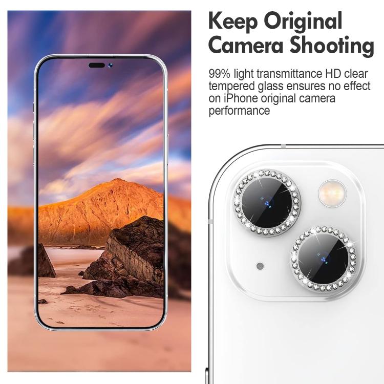 For iPhone 16e Kalebol Individual Camera Lens Diamond Ring Protector(Black) - free shipping - PMc TechLife - Order now!