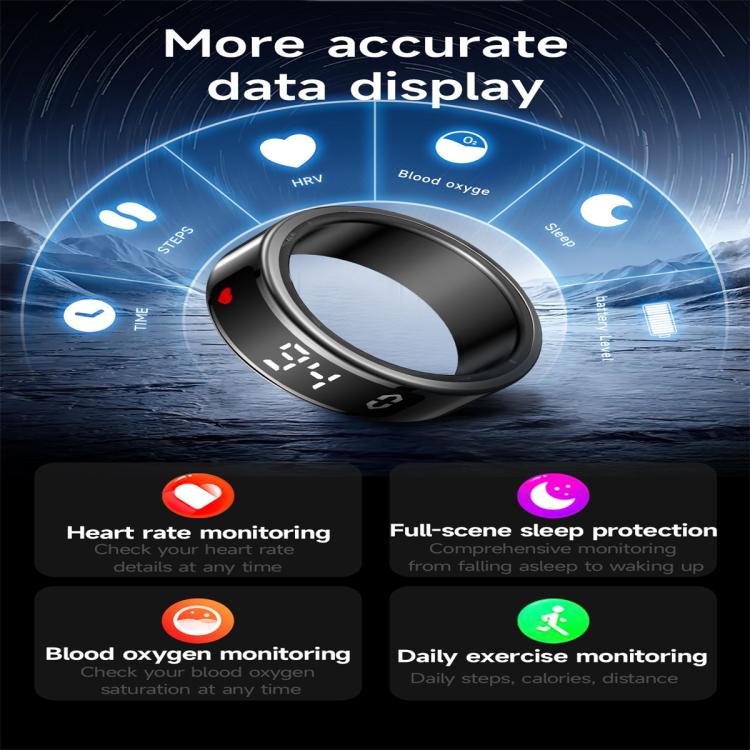 SY01 SIZE 12 Smart Ring, Support Heart Rate / Blood Oxygen / Sleep Monitoring / Multiple Sport Modes(Silver) - free shipping - PMC TechLife - Order now!